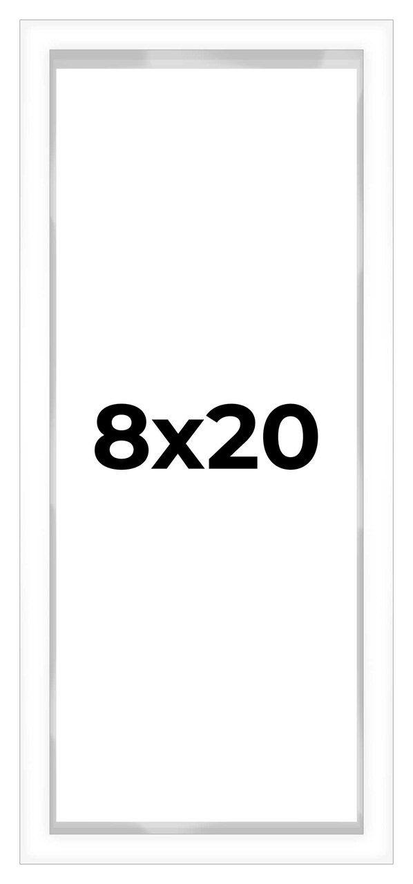 Panoramic Shadow Box 3/4" Depth White Picture Frame - UV Acrylic, Backing, Hanging Hardware